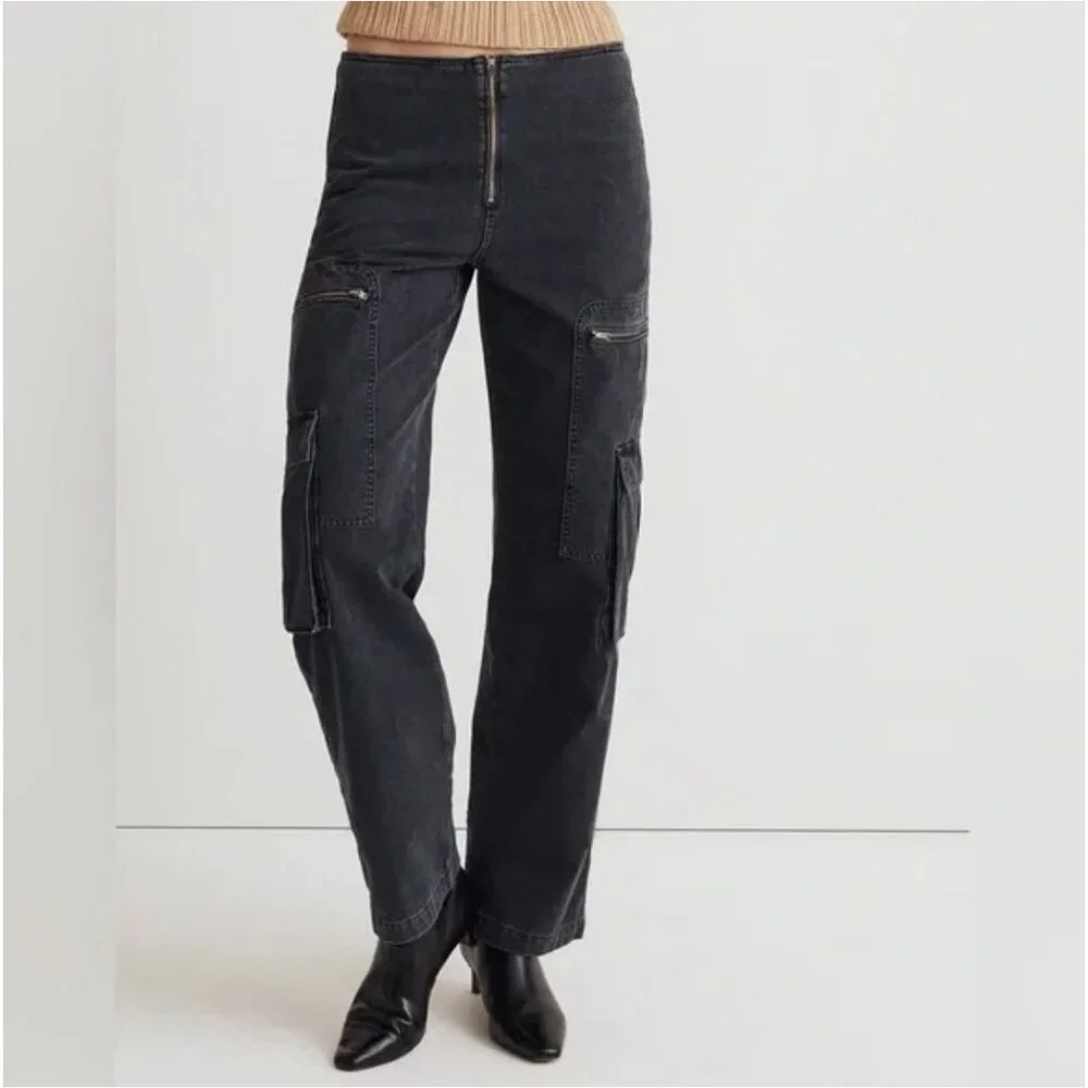 Madewell Low Slung Baggy Cargo Jeans 27 Winsom Wash Y2K Cool Grunge Alt Emo - Picture 1 of 13